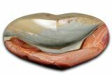 Polished Heart-Shaped Polychrome Jasper Dish - Madagascar #337205-1